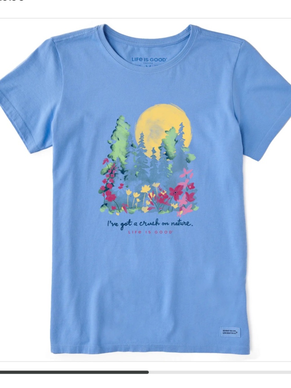 Life is Good Women's Crush on Nature Wildflowers Short Sleeve Tee large